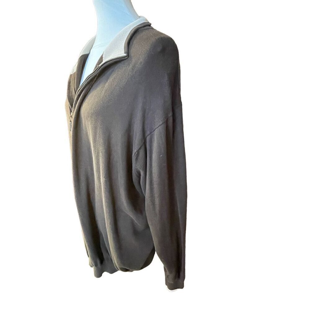Rochester 100% Pima Cotton Half Zip Pullover Brown/Tan Men’s Sweater Size 3XL - Picture 7 of 10